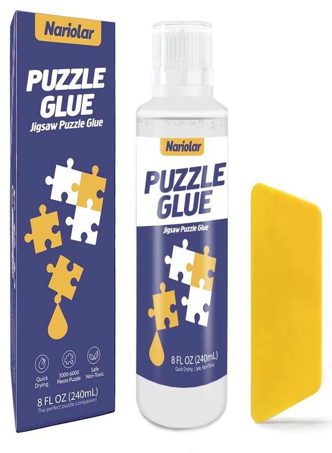 Nariolar Puzzle Glue Clear 8 Oz (240ml) with Applicator, Jigsaw Puzzle Glue for 1000/3000/6000 Pieces, Framing Puzzles, Quick Drying - Image 1